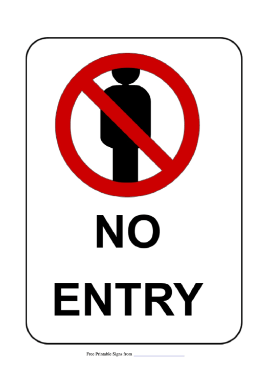 No Entry Sign Template Printable pdf