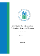 Hud Policy For Information Technology Strategic Planning Handbook - U.s. Department Of Housing And Urban Development - 2011