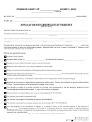 Form 12.0 - Application For Certificate Of Transfer