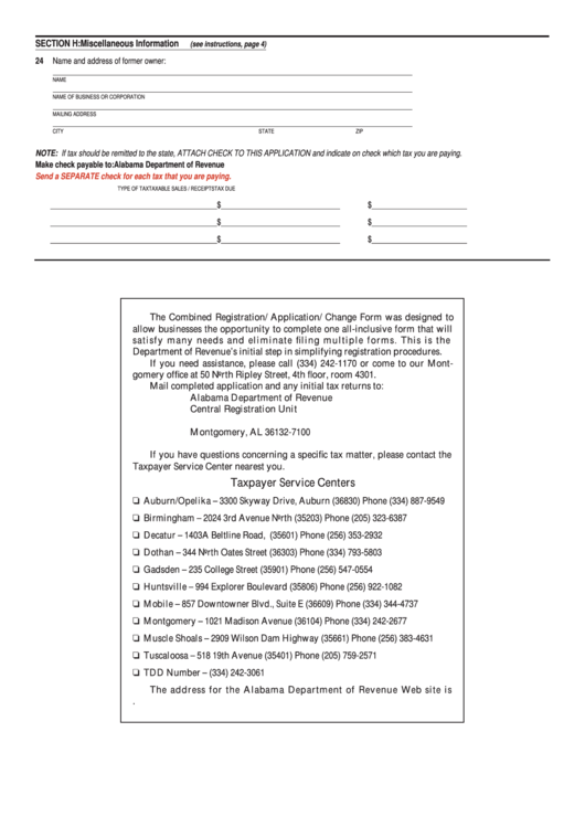 Fillable Combined Registration/application/change Form Printable pdf