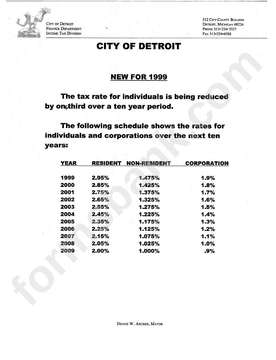 Instructions For Form Dw-4 - Employer Withholding - City Of Detroit Income Tax
