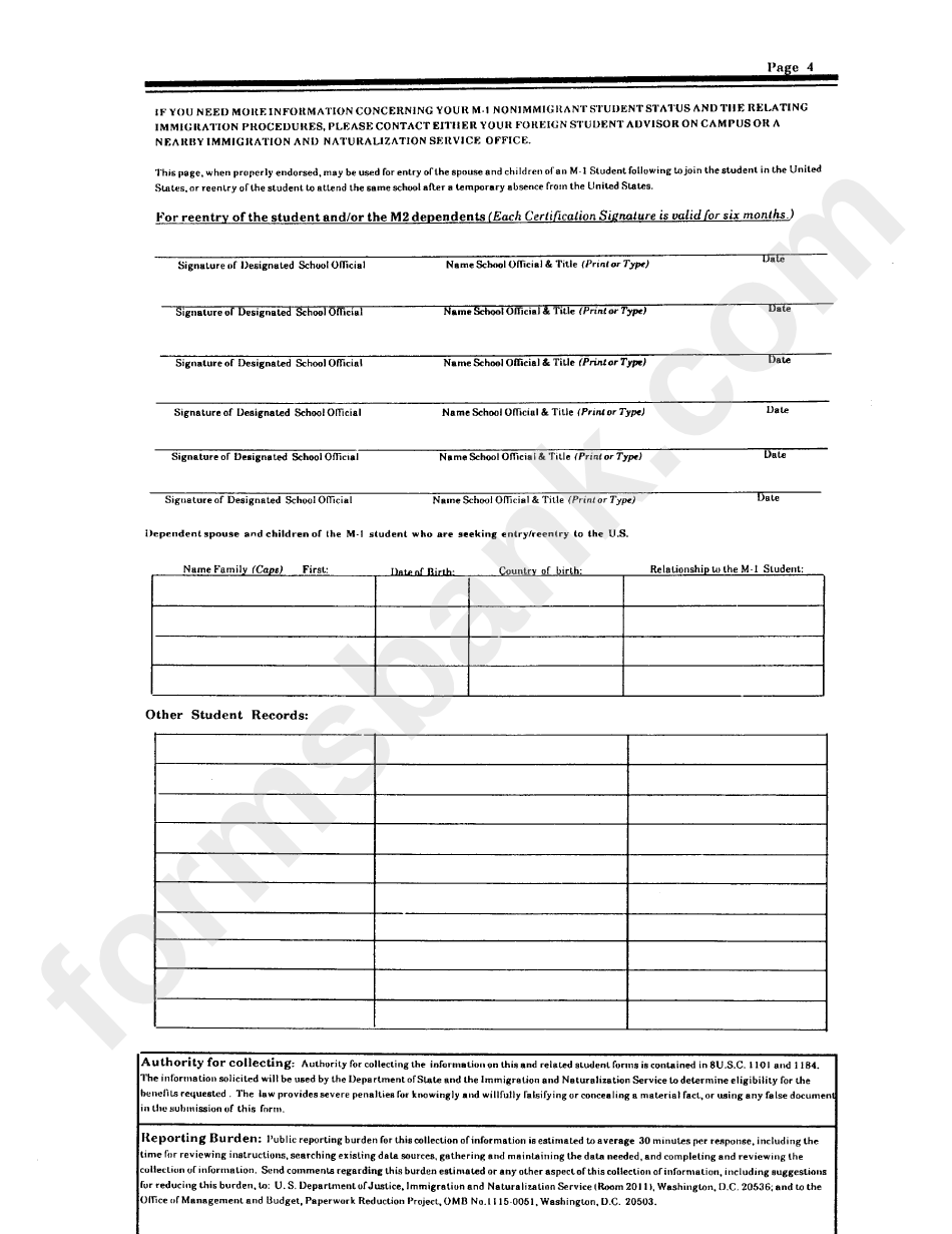 Form I-20m-N/i-201d - Certificate Of Eligibility For Nonimmigrant Student Status