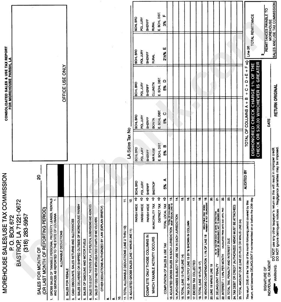 Morehouse Sales/use Tax Comission