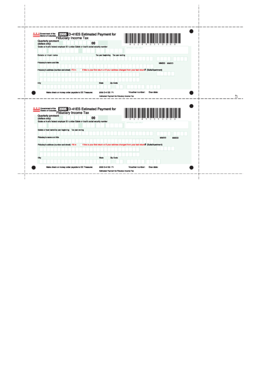 Form D-41es - Estimated Payment For Fiduciary Income Tax - 2005 Printable pdf
