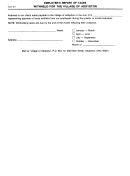 Form W-1 - Employer's Report Of Taxes Withheld For The Village Of Addyston, Ohio