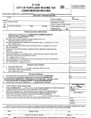 Form P-1120 - City Of Portland Income Tax Corporation Return - City Of Portland, Michigan Income Tax Division