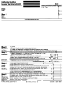Form 540 - California Resident Income Tax Return - 2001 Printable pdf