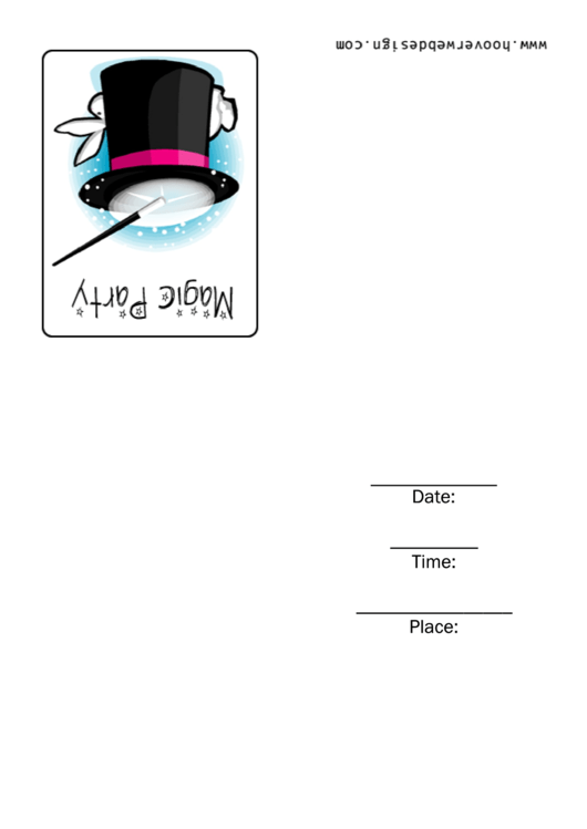Magic Party Invitation Template Printable pdf