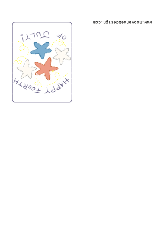 Happy Fourth Of July Greeting Card Template Printable pdf