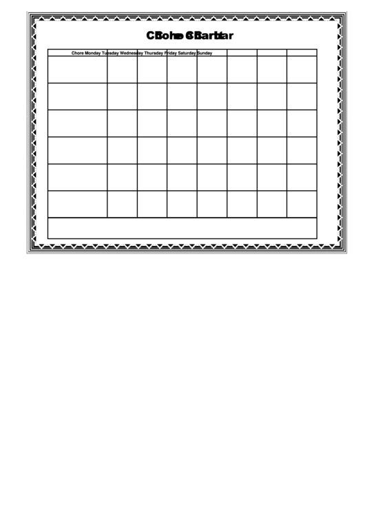 Fancy Border Chore Chart Template Printable pdf