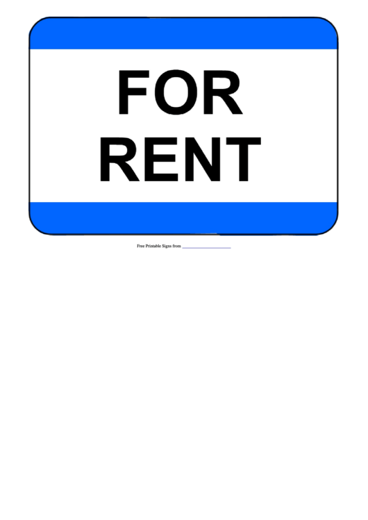 For Rent Sign Template Printable pdf