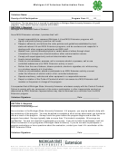 Form 4-h - Michigan Volunteer Authorization - Msu Extension