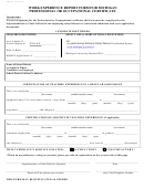 Form Te 4131 - Professional Or Occupational Certificate - Michigan Work Experience Report