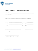 Direct Deposit Cancellation Form