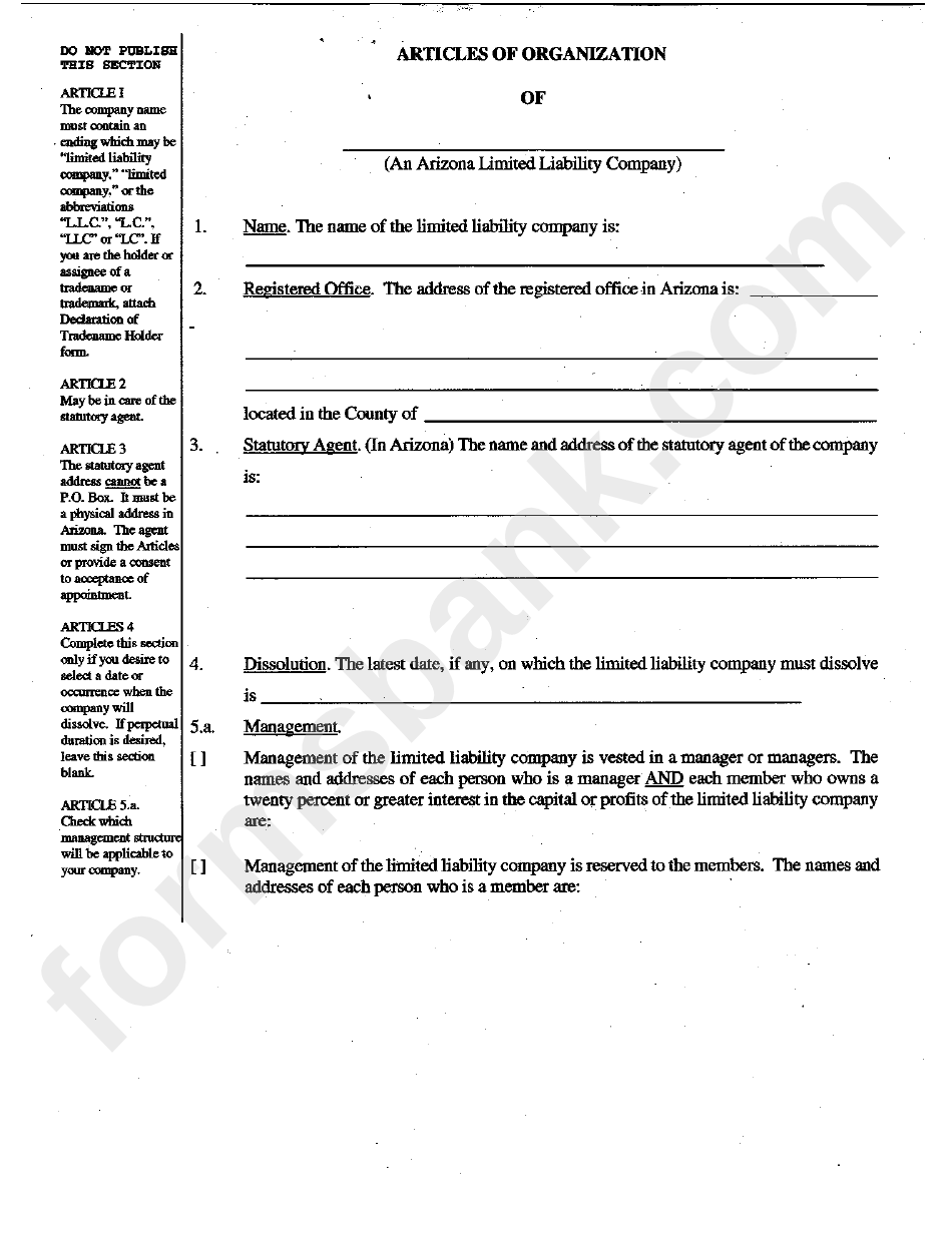 Form Ll04 - Articles Of Organization
