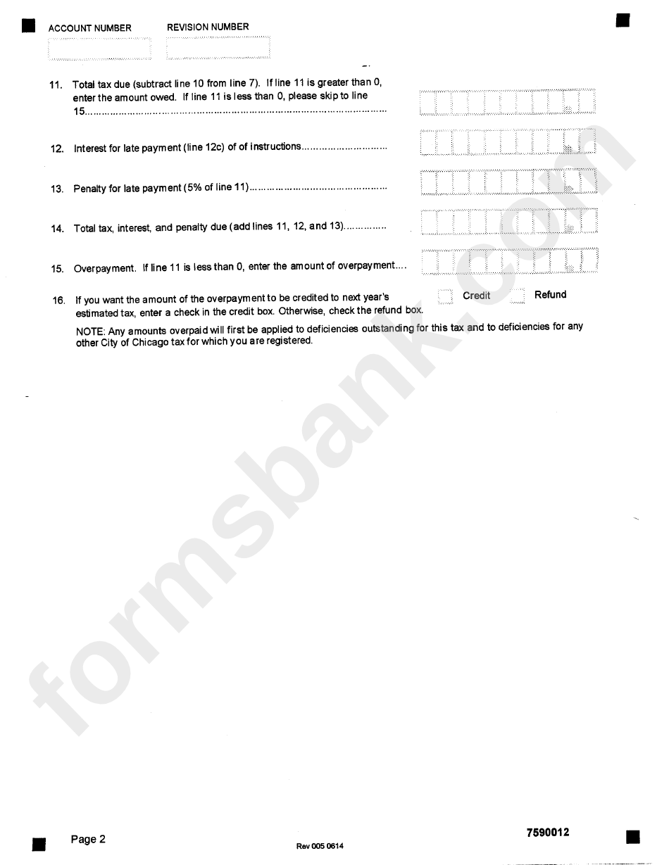 Form 7590 - Fountain Soft Drink Tax - City Of Chicago Department Of Revenue