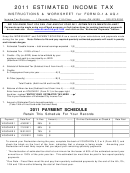Estimated Income Tax Instructions & Worksheet For Form D-1 & Aq-1 - Income Tax Division - 2011