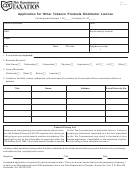 Form Otp-1 - Application For Other Tobacco Products Distributor License