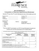 Schedule A - Computation Of Business Apportionment Worksheet - City Of Florence, Kentucky - 2015