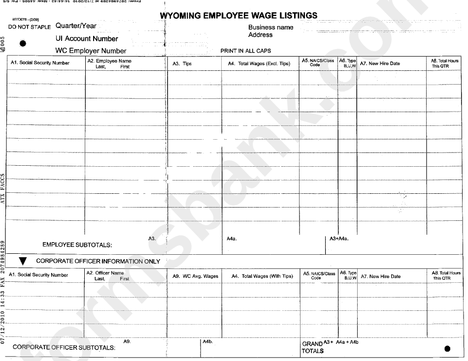 wyo home inventory