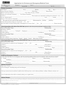 Application For Entrance And Emergency Medical Form