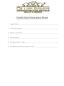 Credit Card Information Sheet
