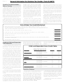 General Information For Claiming Tax Credits - Form D-400tc, Form D-429 - Worksheet For Determining The Credit For The Disabled Taxpayer