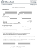 Holder Reimbursement Request Form - Unclaimed Property - North Carolina Department Of State Treasurer