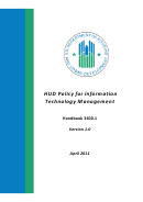 Hud Policy For Information Technology Management Handbook - U.s. Department Of Housing And Urban Development - 2011