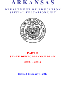 State Performance Plan 2005-2012 - Part B - Arkansas Department Of Education