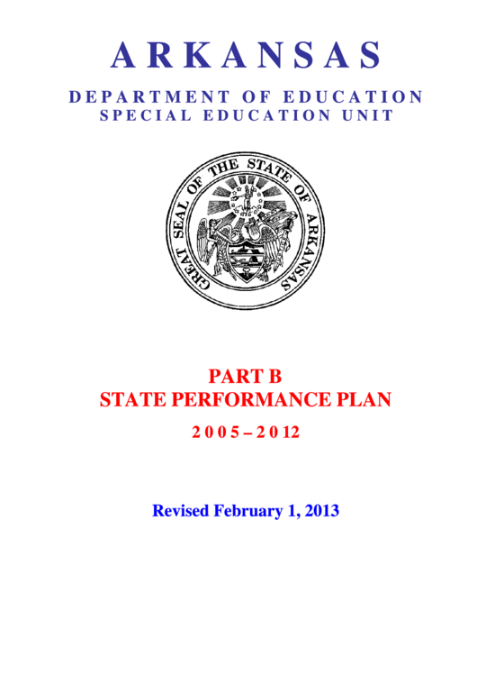 State Performance Plan 2005-2012 - Part B - Arkansas Department Of Education Printable pdf