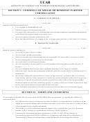 Affidavit Of Common Law Marriage Or Domestic Partnership - Ucar
