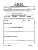 Ahca Form 1823 - Resident Health Assessment For Assisted Living Facilities Printable pdf