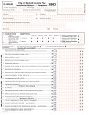 Form D-104(R) - City Of Detroit Income Tax Individual Return-Resident - 2003 Printable pdf
