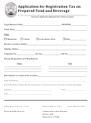 Application For Registration Tax On Prepared Food And Beverage - City Of Hopewell
