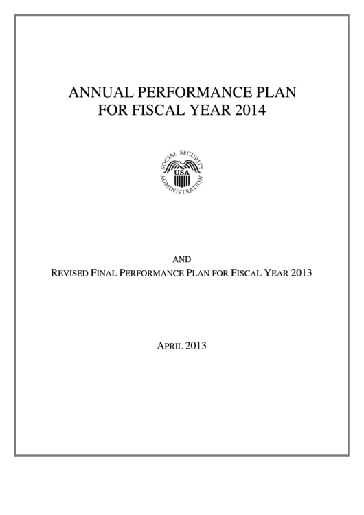 Annual Performance Plan - 2014, Revised Final Performance Plan - 2013 Printable pdf