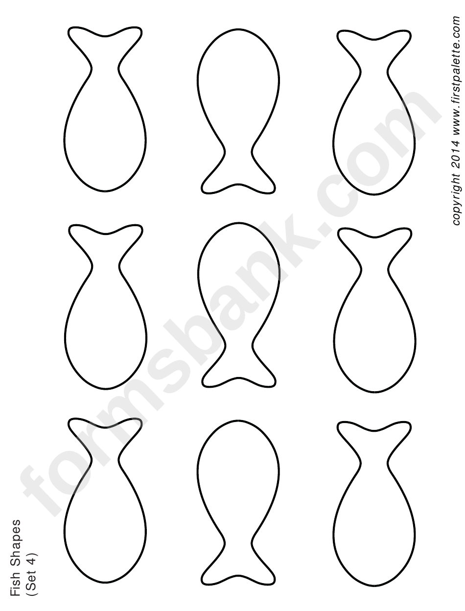 Simple Small Fish Shapes Template