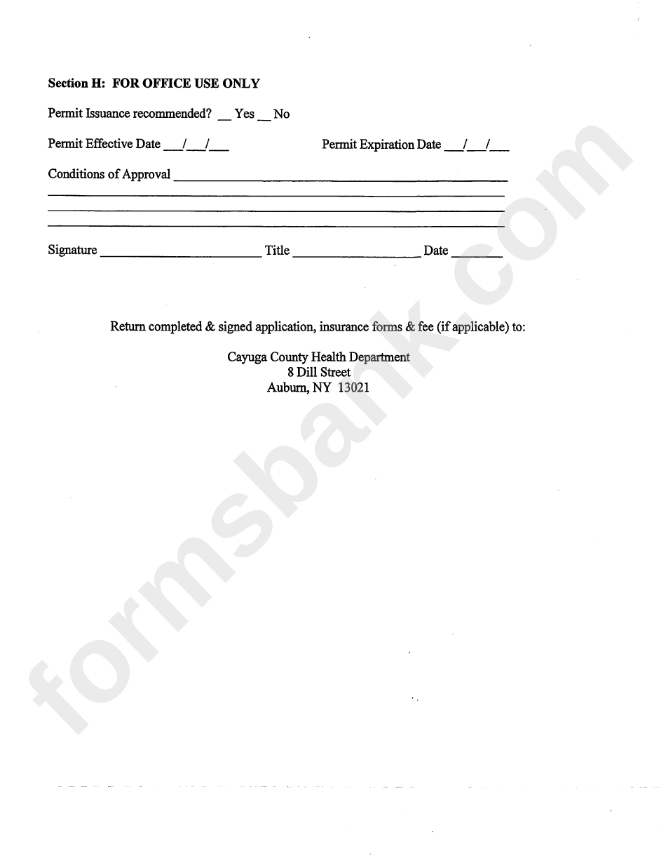 Application For Permit(S) To Operate A Temporary Food Service - Cayuga County Department Of Health