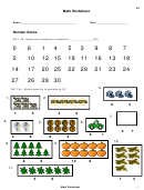 Kindergarten Math Worksheet