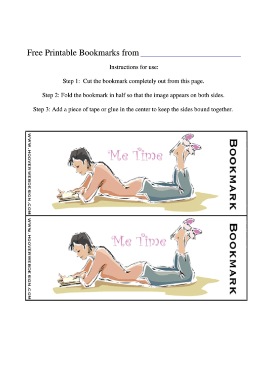 Me Time Bookmark Template Printable pdf
