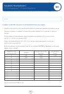 Student Worksheet 1: Ti-15 Explore:prime Factors - Math Worksheet