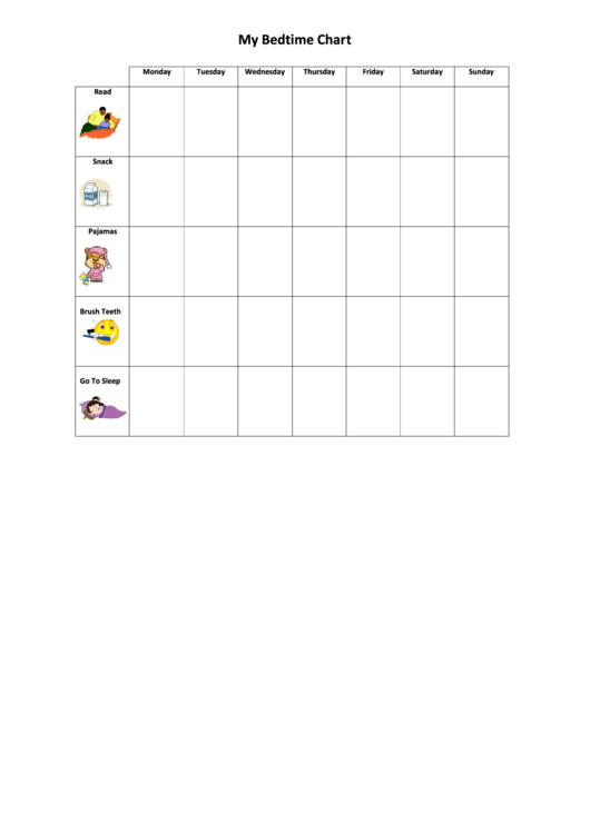 My Bedtime Chart Printable pdf