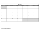 Monthly Calendar Template For July 2019