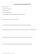Job Shadowing Assessment Form