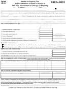 Form Lb-50 - Notice Of Property Tax And Certification Of Intent To Impose A Tax, Fee, Assessment Or Charge On Property - 2000-2001