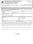Pbgc Form 707 - Designation Of Beneficiary Forbenefits Owed At Death Printable pdf