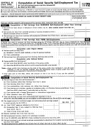 Schedule Se (form 1040) - Computation Of Social Security Self-employment Tax - 1972