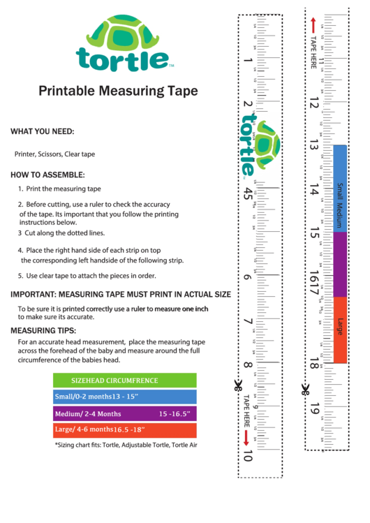 Measuring Tape Template Printable pdf