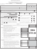 Form Fit-20 - Indiana Financial Institution Tax Return - 2004