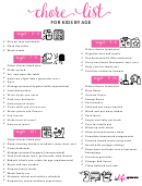 Chore List For Kids By Age
